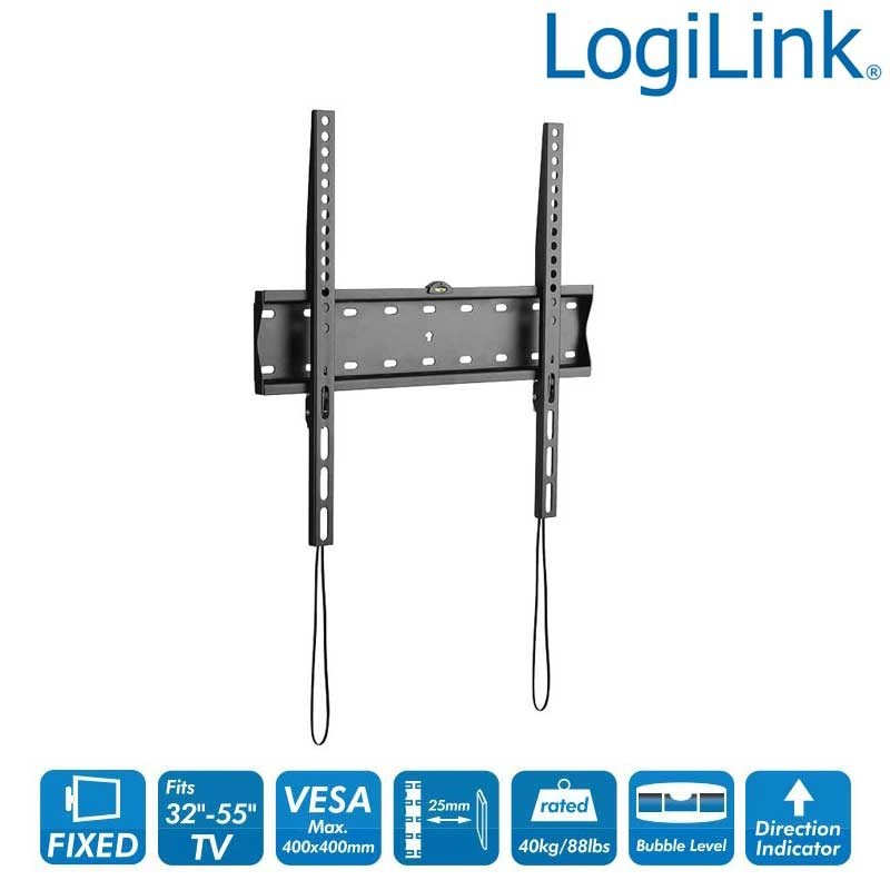 Logilink BP0013 - Soporte TV de Pared Fijo, 32-55'', 40 kg | Marlex Conexion