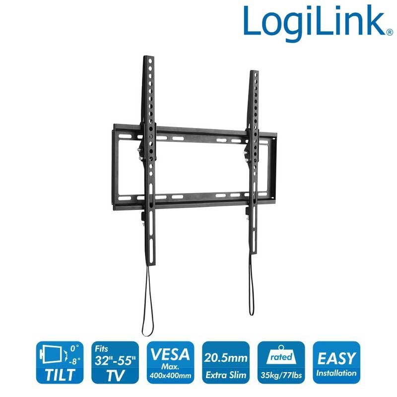 Logilink BP0010 - Soporte TV de Pared, inclinación -8º/0º, 32-55'', 35 kg