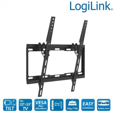 Logilink BP0012 - Soporte TV de Pared, inclinación -14º/0º, 32-55'', 35 kg