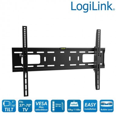 Soporte TV de Pared, inclinación -10º/+5º, 37-70'', 50 kg Logilink BP0018