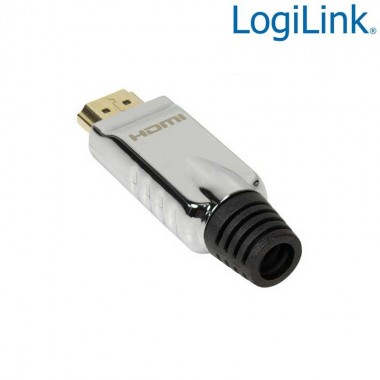Conector HDMI tipo A Macho aéreo Metálico para soldar Logilink CHP001