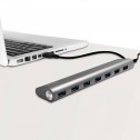 Logilink UA0308 - Hub USB 3.0 de 7 puertos tipo A, Aluminio, Gris