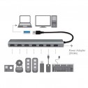 Logilink UA0308 - Hub USB de 7 puertos USB 3.0 tipo A, Aluminio, Gris