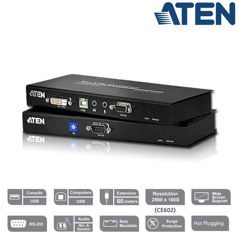 Aten CE600 - Extensor KVM USB DVI con Audio y RS-232