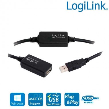 Logilink UA0146  - Cable Amplificador USB 2.0 (20m) | Marlex Conexion     