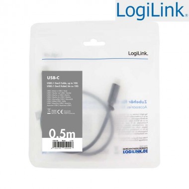 Logilink CU0129 - 1m Cable USB 3.2 (Gen 2) Tipo C, Negro