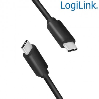 0,5m Cable USB 3.2 (Gen 2) Tipo C, Negro Logilink CU0128