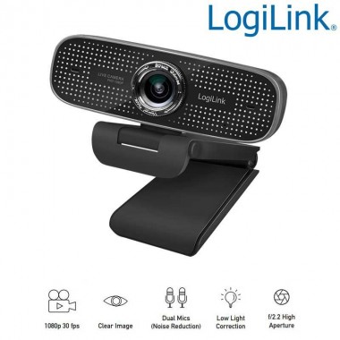 Logilink UA0378 Webcam USB Angulo Visión 100º 1920x1080p FULL HD
