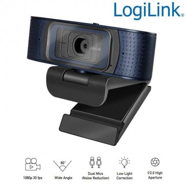Logilink UA0379 Webcam USB Angulo Visión 80º 1920x1080p FULL HD