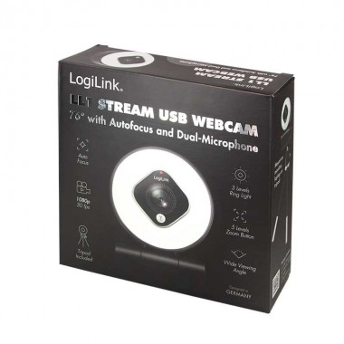 Logilink UA0384 - Webcam USB Angulo Visión 76º 1920x1080p FULL HD