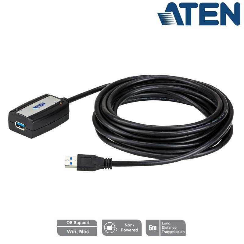 Aten UE350A - 5m Cable Amplificador USB 3.2 (Gen1) 5 Gbps, USB A - USB A