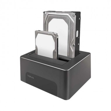 Logilink QP0029 - Docking Station  USB 3.2 Gen1, 2 bahías, para HDD / SSD SATA de 2.5 o 3.5 "