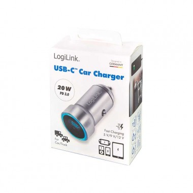 Logilink PA0260 - Cargador de coche USB, 1x USB-C PD | Marlex conexion