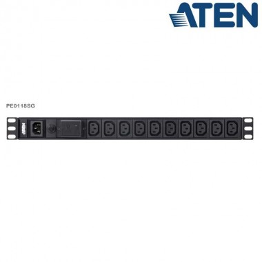 Aten PE0118SG - PDU Básica 1U de 18 Tomas C13, con protección sobretensión,10A