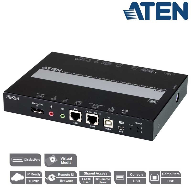 正規品】 ATEN IP-KVMスイッチ 1ローカル 4リモート アクセス 32ポート カテゴリ5e バーチャルメディア対応 1920×1200  KN4132VA 1152768 法人 事業所限定 外直送元