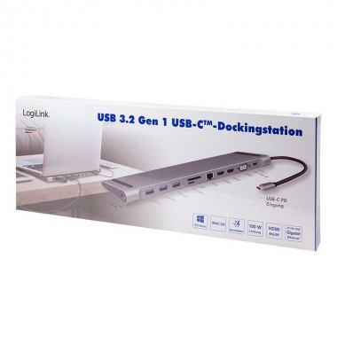 LOGI-UA0373 - Docking Station USB-C 3.2 Gen 1, Expansión 11 en 1 