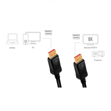  Logilink CDV0100 - 10m Cable DisplayPort 1.4 (8K/ 60Hz) Amplificado, Negro