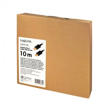  Logilink CDV0100 - 10m Cable DisplayPort 1.4 (8K/ 60Hz) Amplificado, Negro