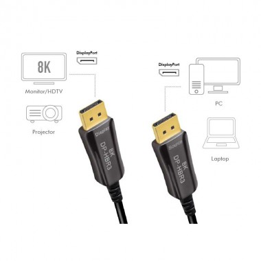 Logilink CDF0102 - 30m Cable DisplayPort 1.4 (8K/ 60Hz) AOC Negro