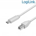 Logilink CU0161 - 2m Cable USB 2.0 Tipo C Macho a USB-B, Gris