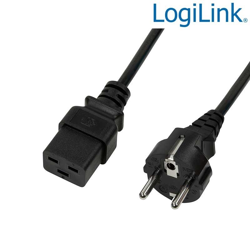 Logilink CP153 - 3m Cable de Alimentación Schuko a C19 Hembra