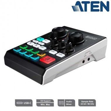 Aten UC8000 - Mezclador de audio para pódcast con IA | MicLIVE™ de 6 canales