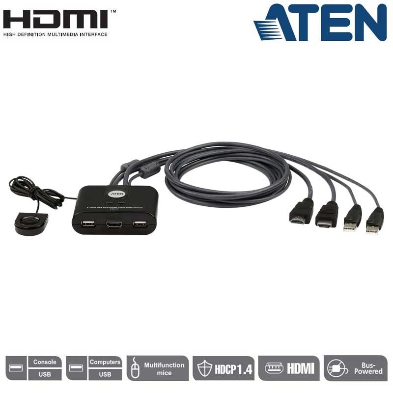 Aten CS22HF - KVM de 2 Puertos USB FHD HDMI 