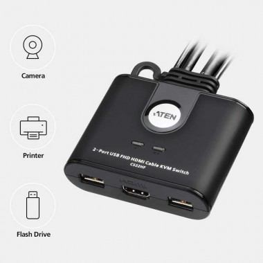 Aten CS22HF - KVM de 2 Puertos USB FHD HDMI 