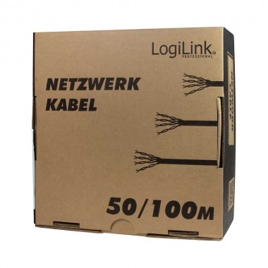 Logilink  CPV0054 - 100m Bobina Cat.7 S/FTP 600 Mhz PIMF LSZH RIGIDO COBRE