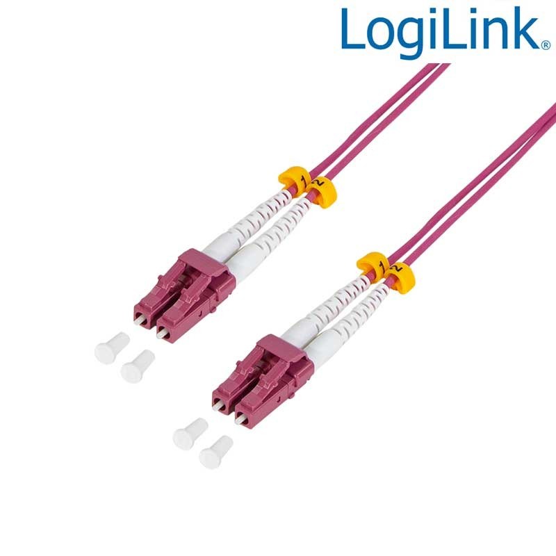 Logilink FP4LC01 - 1m Cable Fibra Óptica OM4 LC-LC 50/125 MultiModo Duplex