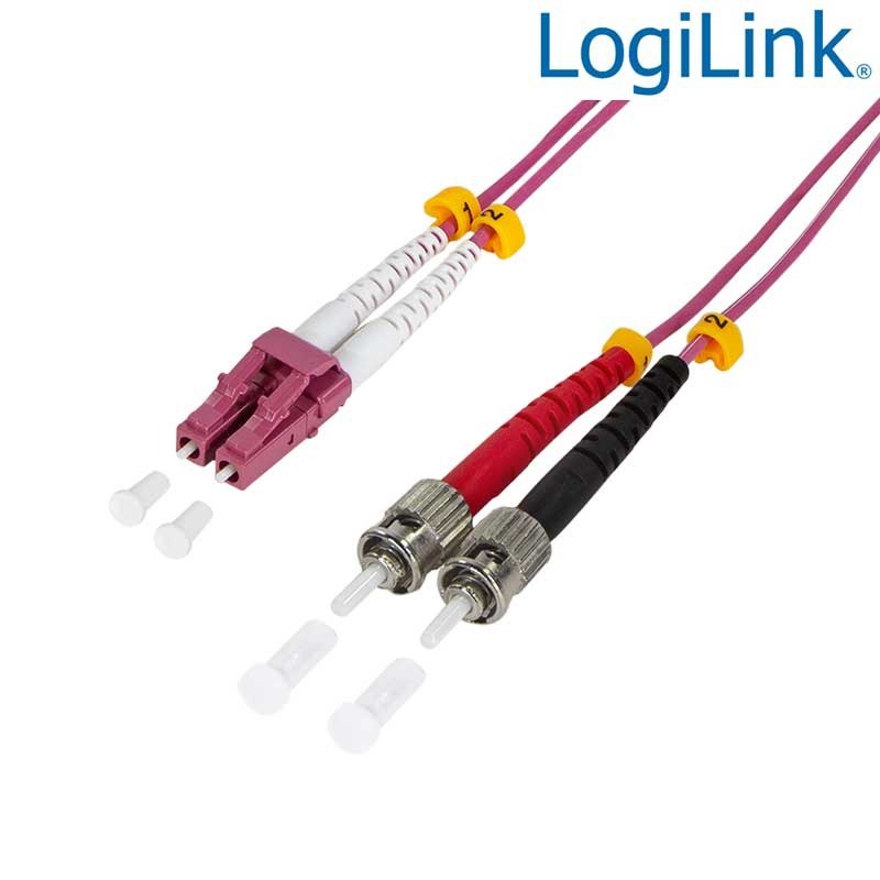 Logilink FP4LT01 - 1m Cable Fibra Óptica OM4 LC-ST 50/125 MultiModo Duplex