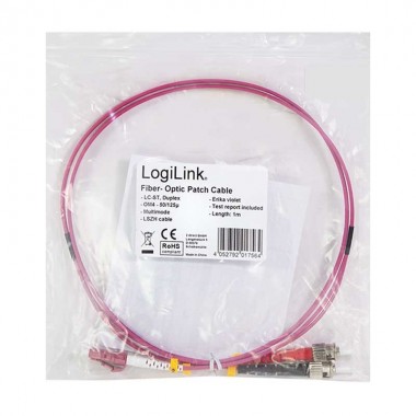 Logilink FP4LT01 - 1m Cable Fibra Óptica OM4 LC-ST 50/125 MultiModo Duplex