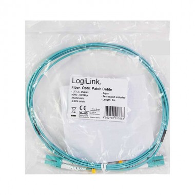 Logilink FP3LC01 - 1m Cable Fibra Óptica OM3 LC-LC 50/125 MultiModo Duplex