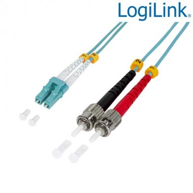 2m Cable Fibra Óptica OM3 LC-ST 50/125 MultiModo Duplex Logilink FP3LT02