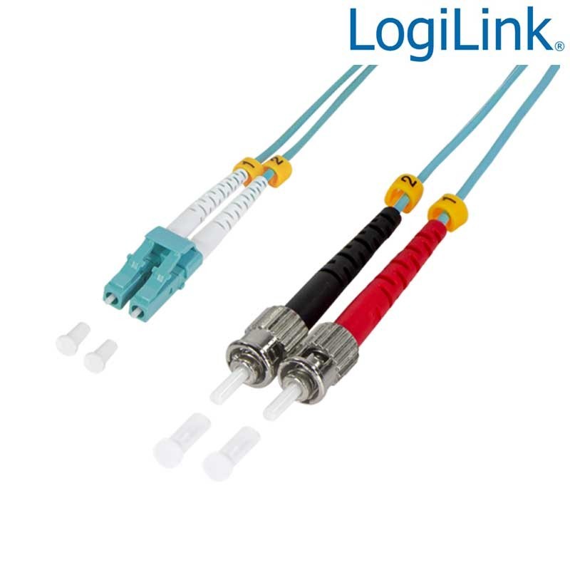 Logilink FP3LT02 - 2m Cable Fibra Óptica OM3 LC-ST 50/125 MultiModo Duplex