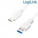 Logilink CU0174 -1m Cable USB 3.2 (Gen 1) tipo C Macho a USB 3.0-A Macho, Blanco