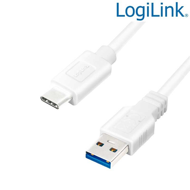 Logilink CU0177 - 3m Cable USB 32 (Gen 1) tipo C Macho a USB 3.0-A Macho, Blanco