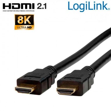 3m Cable HDMI 2.1, 8K 60Hz, Alta Calidad, Negro Logilink CH0079