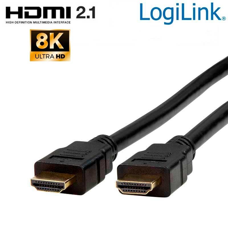 Logilink CH0079 - 3m Cable HDMI 2.1, 8K@60Hz, Alta Calidad