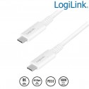 Logilink CU0180 - 0,8m Cable USB 4.0 (Gen 3) Tipo C, PD, AV, Blanco