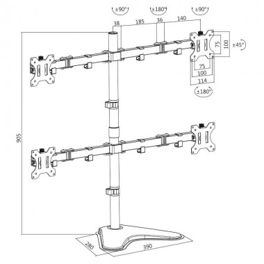 Logilink BP0046 - Soporte de Mes para cuatro monitores de 13 a 32''