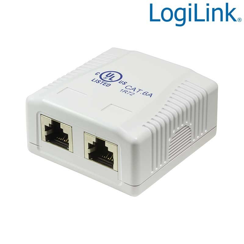 Logilink NP0074 - Caja de superficie 2 Conectores RJ45 Cat. 6A apantallado