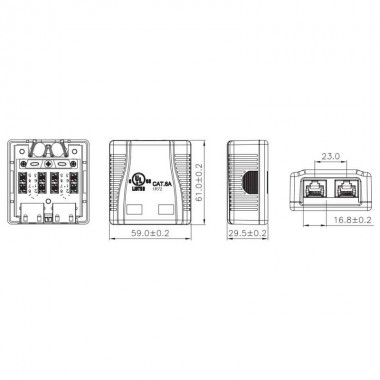 Logilink NP0074 - Caja de superficie 2 Conectores RJ45 Cat. 6A apantallado