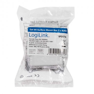 Logilink NP0074 - Caja de superficie 2 Conectores RJ45 Cat. 6A apantallado