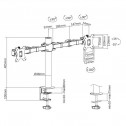 Logilink BP0106 - Soporte Dual de Mesa, inclinación -35º/+35º, Giratorio -90º/+90º, Rotación -180º/180º, 17-32''