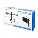 Logilink BP0106 - Soporte Dual de Mesa, inclinación -35º/+35º, Giratorio -90º/+90º, Rotación -180º/180º, 17-32''