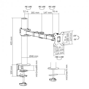 Logilink BP0105 - Soporte de Mesa para monitor 17- 32'', Incl -35º/35º