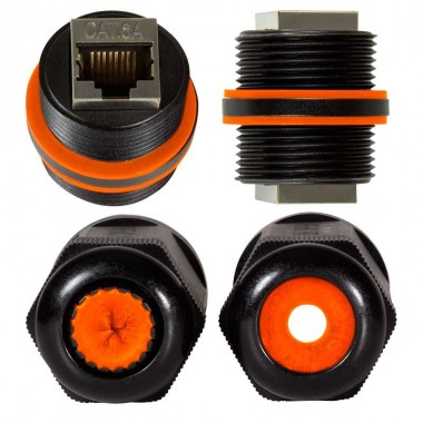 Logilink NP0081 - Acoplador largo RJ45 Cat.6A apantallado para exterior, IP67