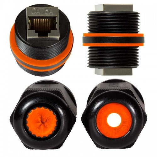 Logilink NP0081 - Acoplador largo RJ45 Cat.6A apantallado para exterior, IP67