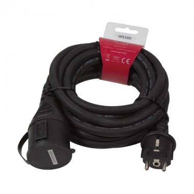 Logilink LPS102 - 5m Cable Alargo Alimentación Schuko, Negro, IP44